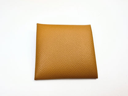Vintage Hermès Bastia Epsom Leather Coin Purse Brown France GS742