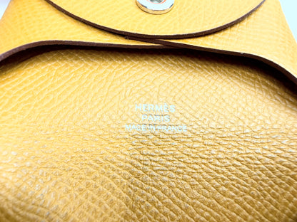 Vintage Hermès Bastia Epsom Leather Coin Purse Brown France GS742