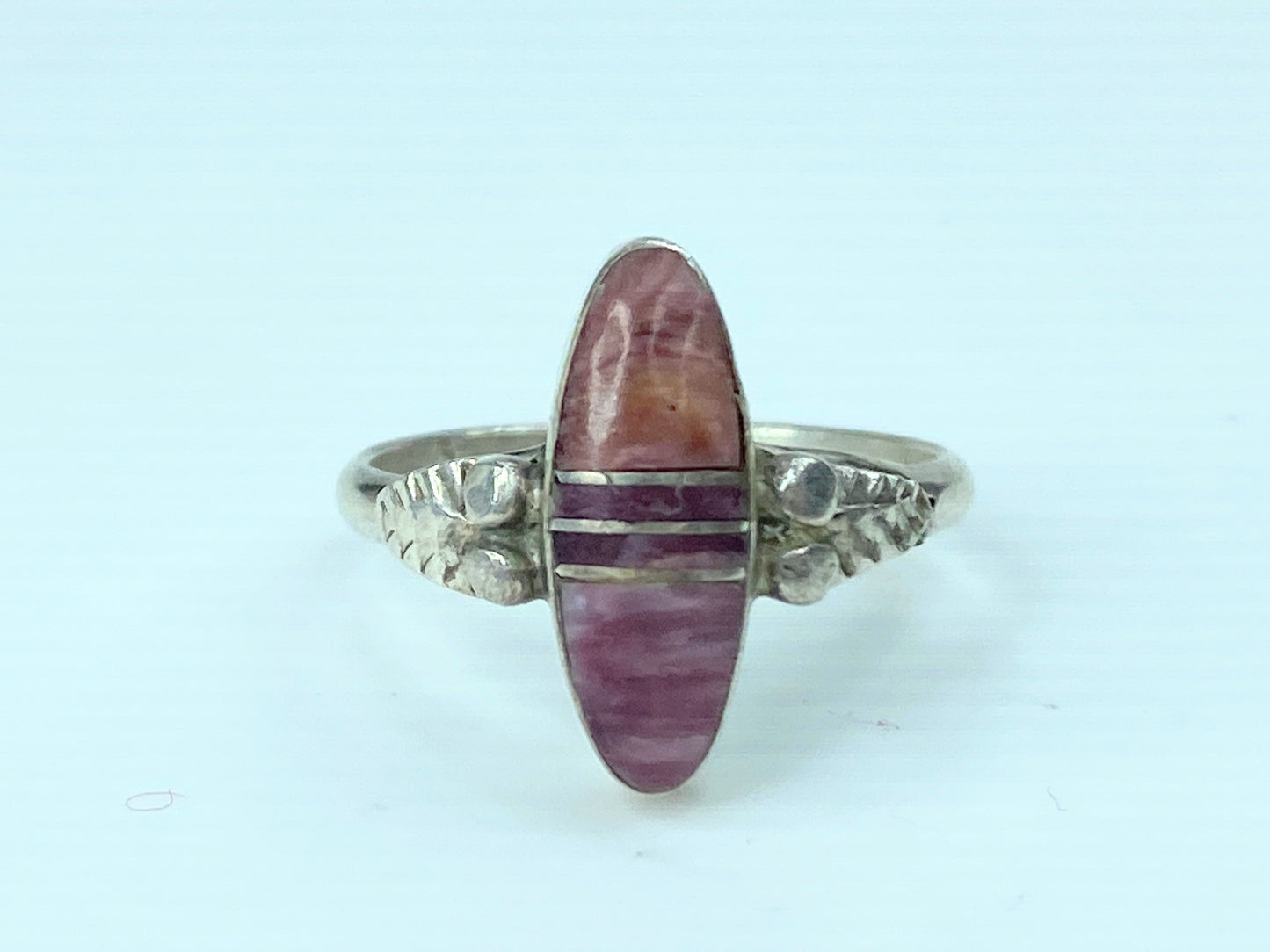 Southwestern Sterling Purple Spiny Oyster Ring Size 7 Signed EB JR767