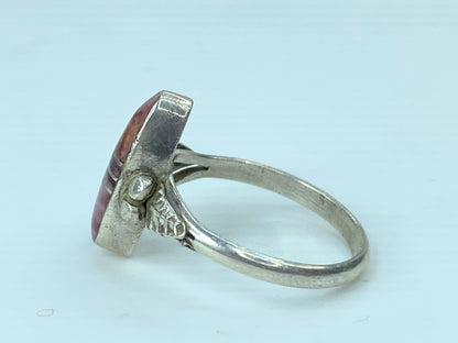 Southwestern Sterling Purple Spiny Oyster Ring Size 7 Signed EB JR767