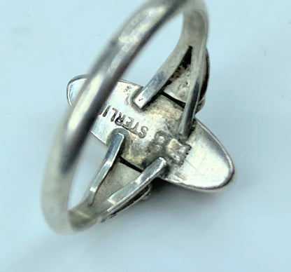Southwestern Sterling Purple Spiny Oyster Ring Size 7 Signed EB JR767