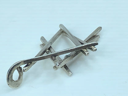 Modernist Rachel Gera Sterling silver bold design pendant 5.8g 2 1/8" x 1" JR769