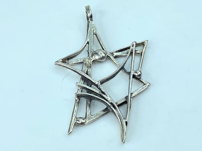 Rachel Gear artisan sterling silver 925 abstract pendant 2.0" 6.1g JR770