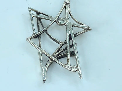 Rachel Gear artisan sterling silver 925 abstract pendant 2.0" 6.1g JR770