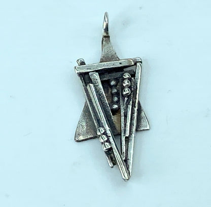 Vintage 80s Eli Gera Rachel Gera 925 Silver Pendent Star David 1.5" JR771