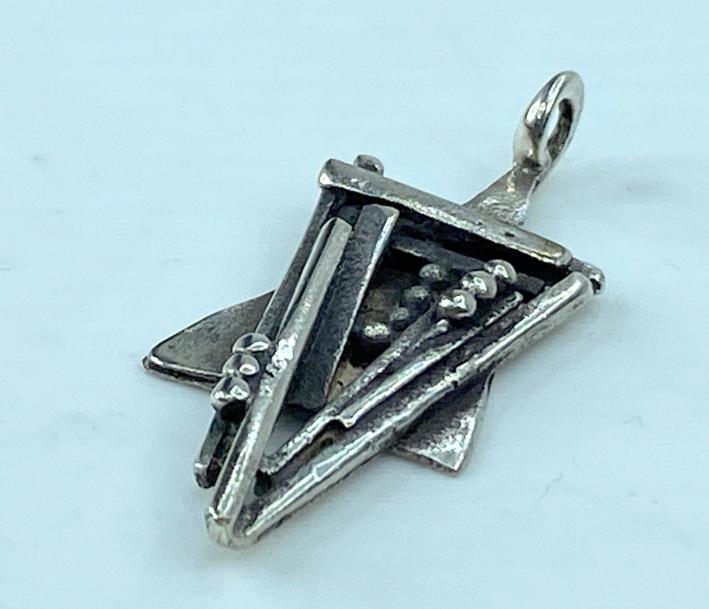 Vintage 80s Eli Gera Rachel Gera 925 Silver Pendent Star David 1.5" JR771