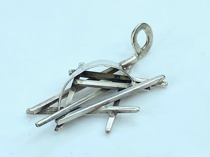 Rare 80" Rachel Gera Big Star Of David Silver 925 Pendant Signed Modernist JR773