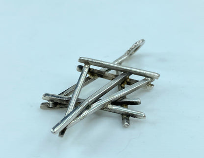 Modernist Rachel Gera Sterling silver Star of David pendant 2" JR774