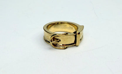 Hermès Gold Plated Buckle Bijouterie Fantaisie Scarf ring authentic GS746