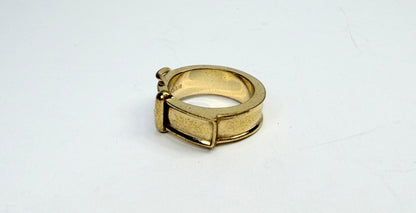 Hermès Gold Plated Buckle Bijouterie Fantaisie Scarf ring authentic GS746