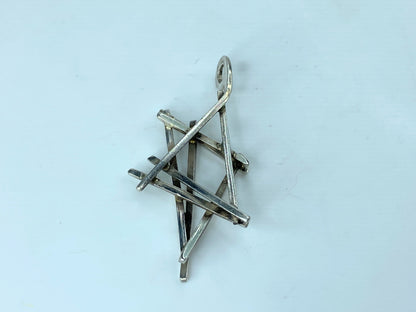 Modernist Rachel Gera Sterling silver Star of David pendant 2" JR774