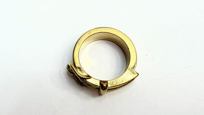 Hermès Gold Plated Buckle Bijouterie Fantaisie Scarf ring authentic GS746