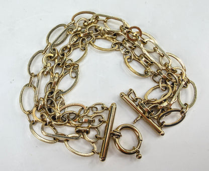 Vintage A&H 14K Yellow Gold Multi-Strand Link Bracelet 7.25" 9.5g JR2014