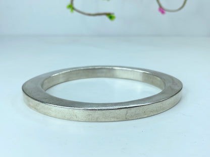 Mid Century huffy sterling silver Modern square edge geometric bangle 32g JR776