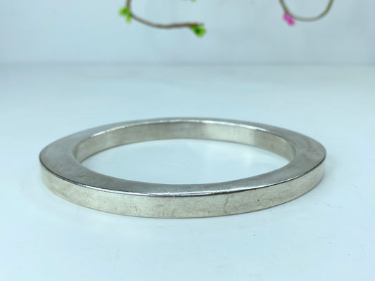 Mid Century huffy sterling silver Modern square edge geometric bangle 32g JR776