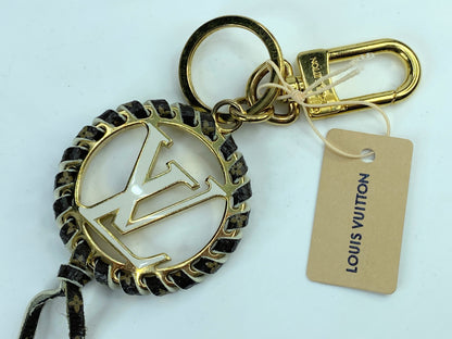 LOUIS VUITTON Key Ring Keychain Bag Charm M68476/D10210 Gold Authentic GS347