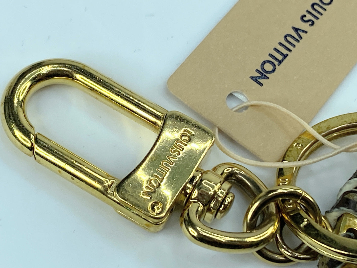 LOUIS VUITTON Key Ring Keychain Bag Charm M68476/D10210 Gold Authentic GS347
