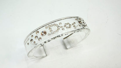 Vintage Christian Dior by John Galliano Clear Crystal Logo Cuff GS752