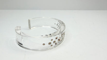 Vintage Christian Dior by John Galliano Clear Crystal Logo Cuff GS752
