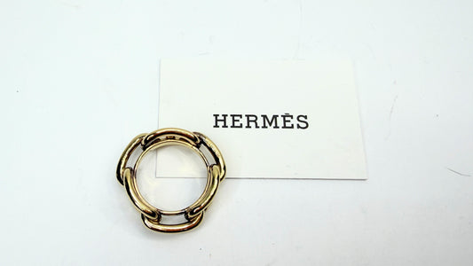 Vintage Hermès New Gold Chain d'Ancre Scarf Ring authentic GS753