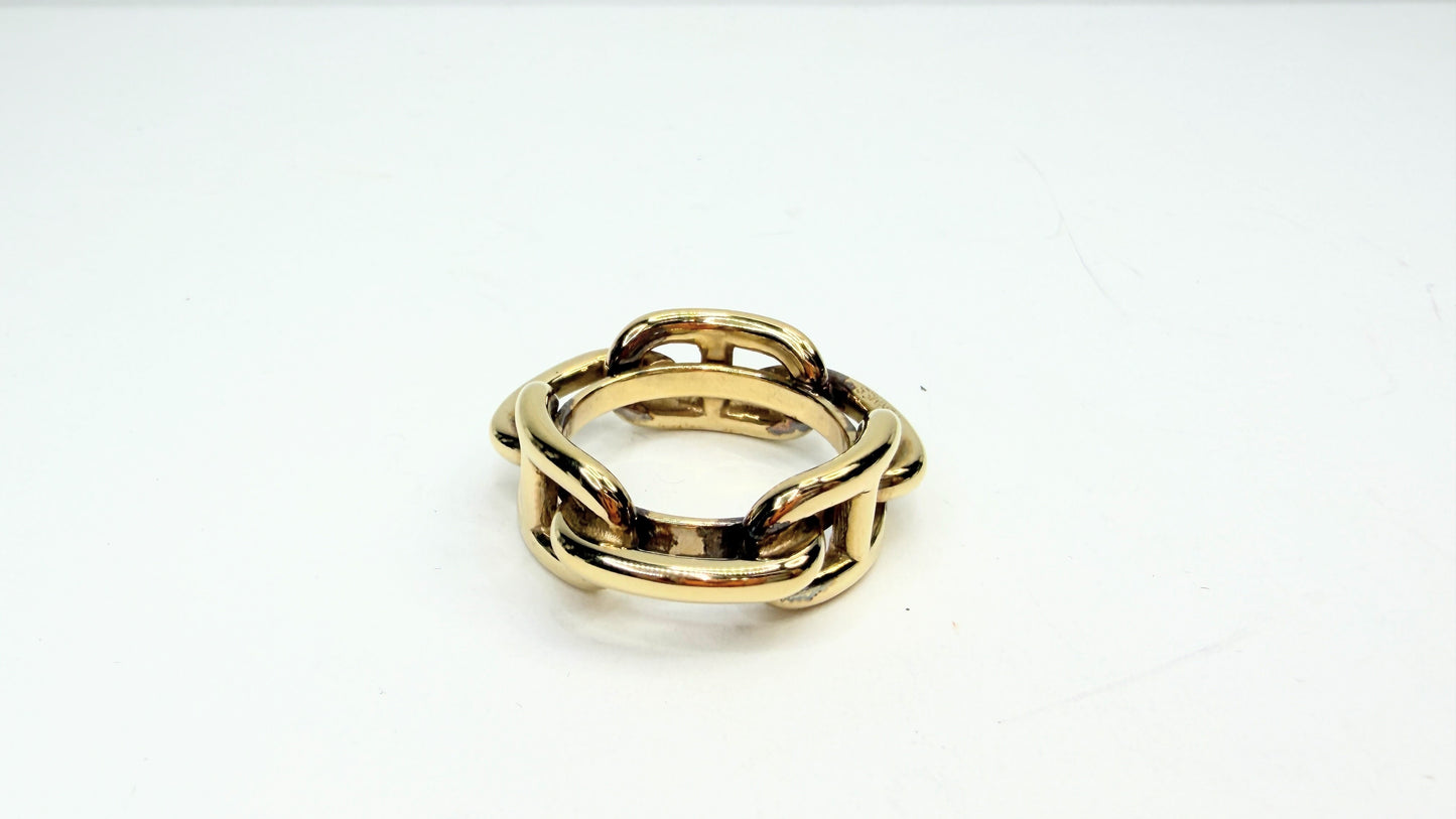 Vintage Hermès New Gold Chain d'Ancre Scarf Ring authentic GS753