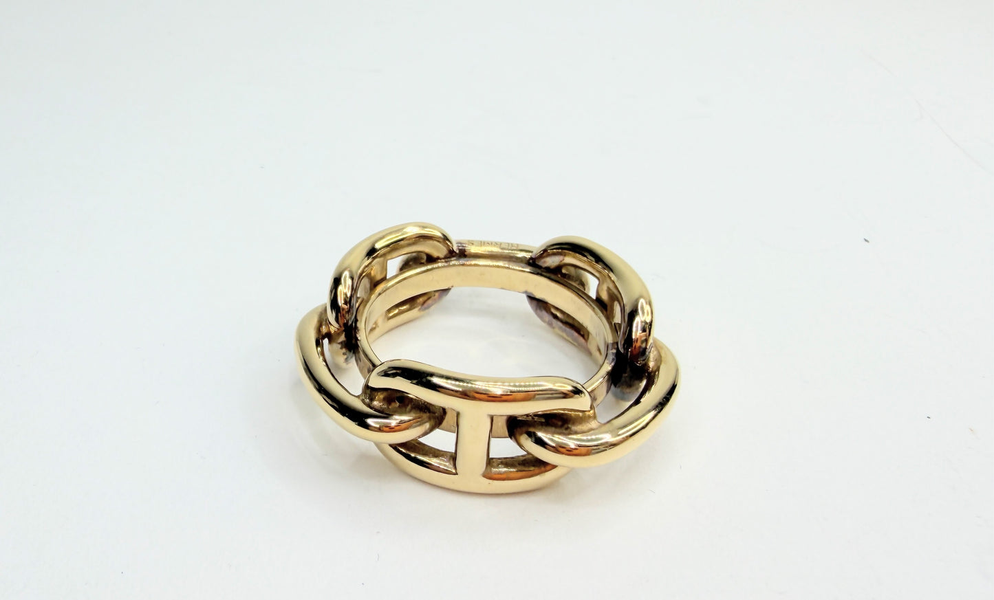 Vintage Hermès New Gold Chain d'Ancre Scarf Ring authentic GS753