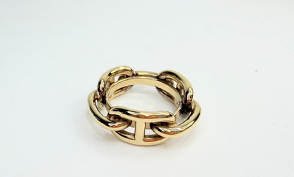 Vintage Hermès New Gold Chain d'Ancre Scarf Ring authentic GS753