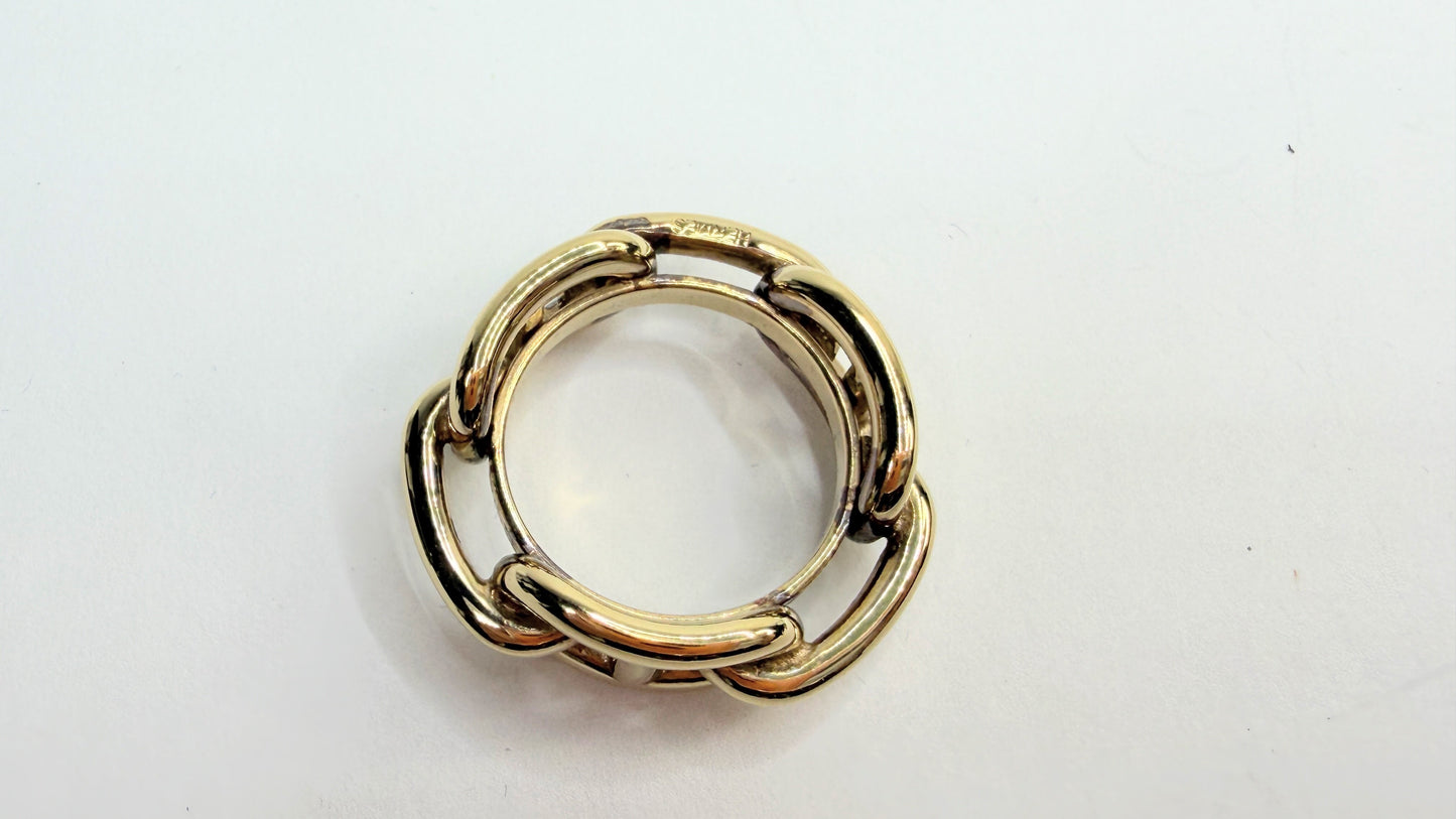 Vintage Hermès New Gold Chain d'Ancre Scarf Ring authentic GS753