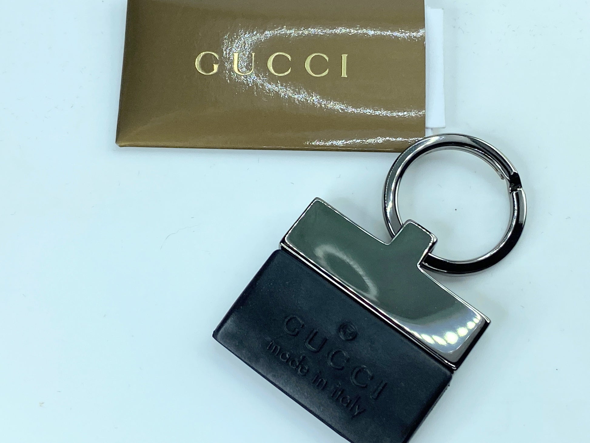 Gucci Silver-tone Key ring Chain GS350