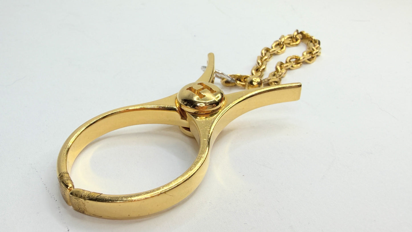 Authentic Hermes Filloux Gold Plated Glove Holder 3cm x 6cm with box GS754