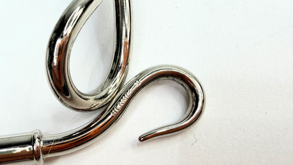 Vintage Hermès Jumbo Brown Leather Bracelet Silver Hook 7.5" GS755