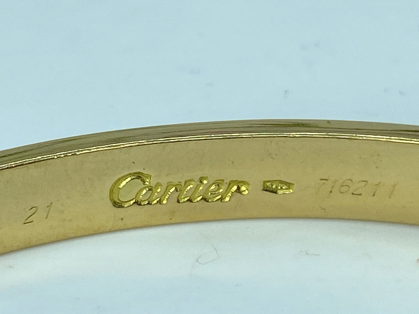 Cartier© Love Bracelet 18k Yellow Gold 716211 size 21 37.8g 7.5" w/box JR784