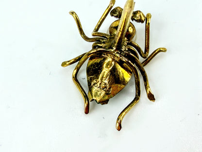 Vintage Jadeite Pearl Red Gemstone Insect Bee Brooch 18x11mm - One Piece JR2022