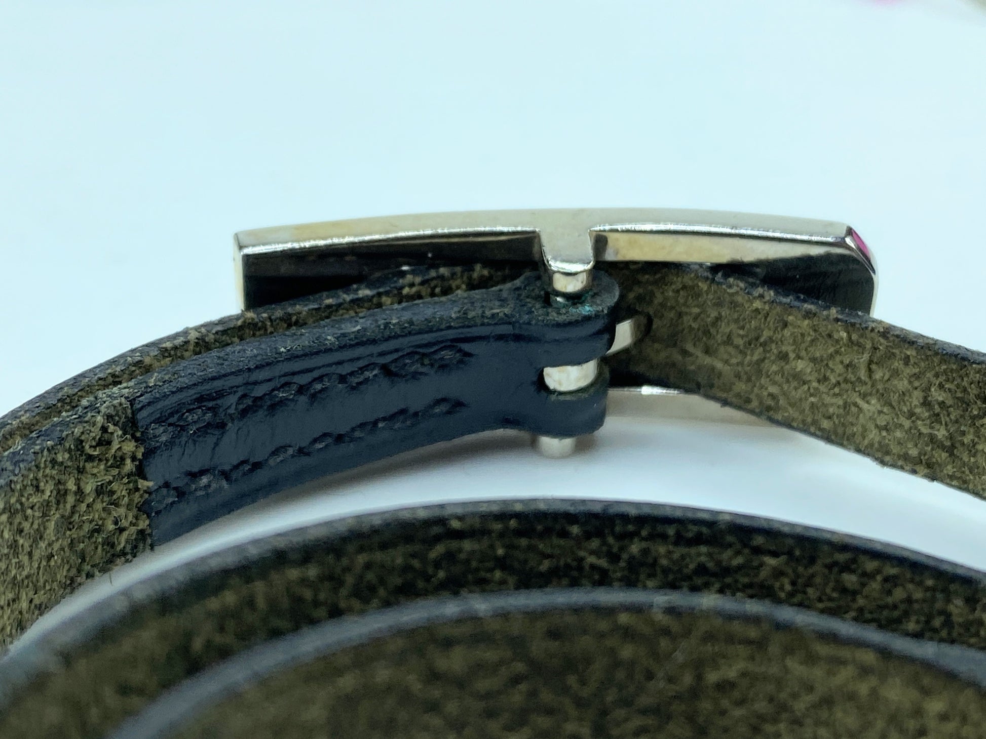 Hermes Hapi Triple Tour Black Leather Silver Tone Logo Wrap Bracelet GS351