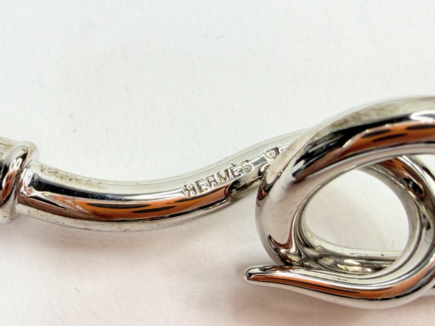 Vintage Authentic Hermès Jumbo Brown Leather Bracelet Silver Hook 15" GS756