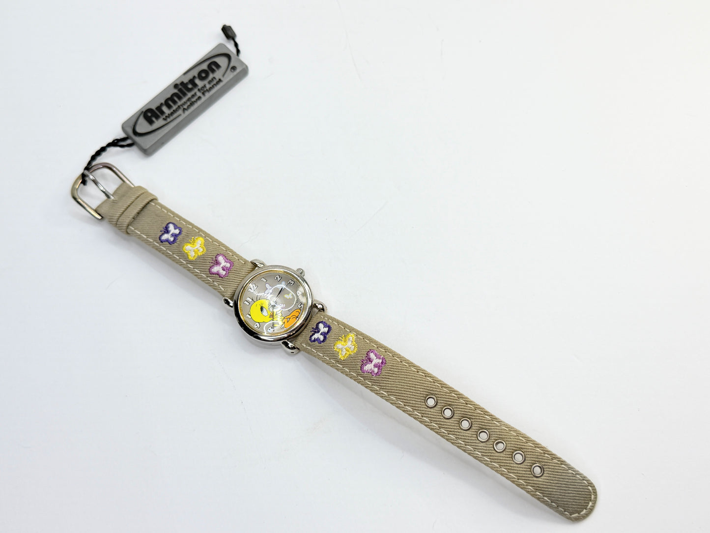 Armitron Tweety Bird Canvas Strap Quartz Watch Display Model New Battery SS198