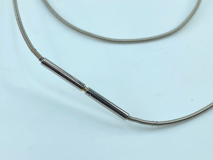 Hermes Silver Palladium Plated Cage D'H Pendant Necklace GS353