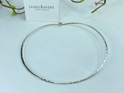 James Avery Hammered Hook-On Collar Necklace Sterling 925 Retired 15.5" JR786