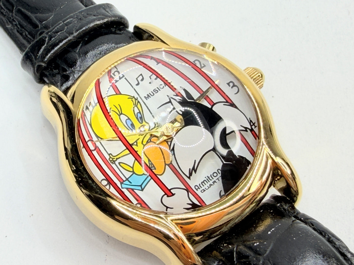 Armitron Tweety Sylvester Gold Tone Watch NOS New Strap SS199