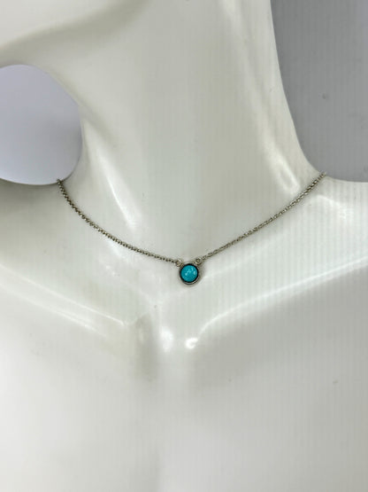 Tiffany & Co. Elsa Peretti Color by the Yard Turquoise Sterling Necklace JR2027