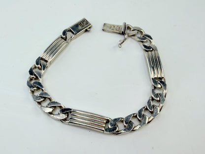 Tiffany & Co Ribbed Bar Curved Link Bracelet sterling silver vintage JR1313