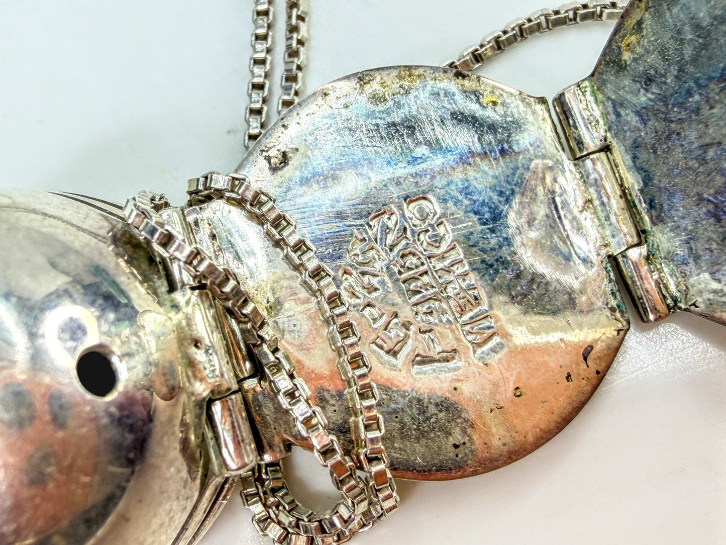 Vintage Mexico 925 Sterling Silver Expanding Photo Ball Locket Necklace JR2023