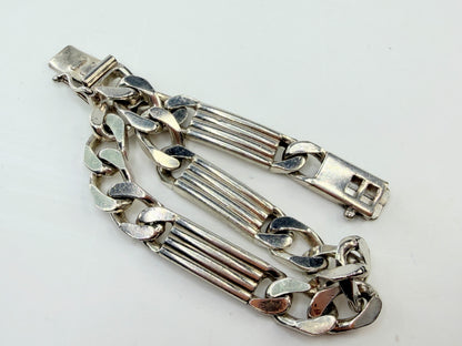 Tiffany & Co Ribbed Bar Curved Link Bracelet sterling silver vintage JR1313