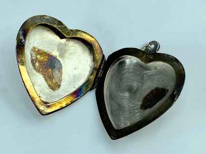Beautiful sterling etched heart sharp locket LOVE theme reversible 1.75" JR788