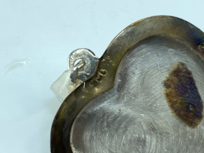 Beautiful sterling etched heart sharp locket LOVE theme reversible 1.75" JR788