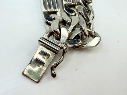 Tiffany & Co Ribbed Bar Curved Link Bracelet sterling silver vintage JR1313