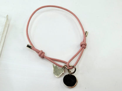 Chloe Pink Cord Logo Charm Adjustable Bracelet Pouch New old Stock GS759