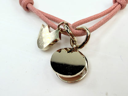 Chloe Pink Cord Logo Charm Adjustable Bracelet Pouch New old Stock GS759