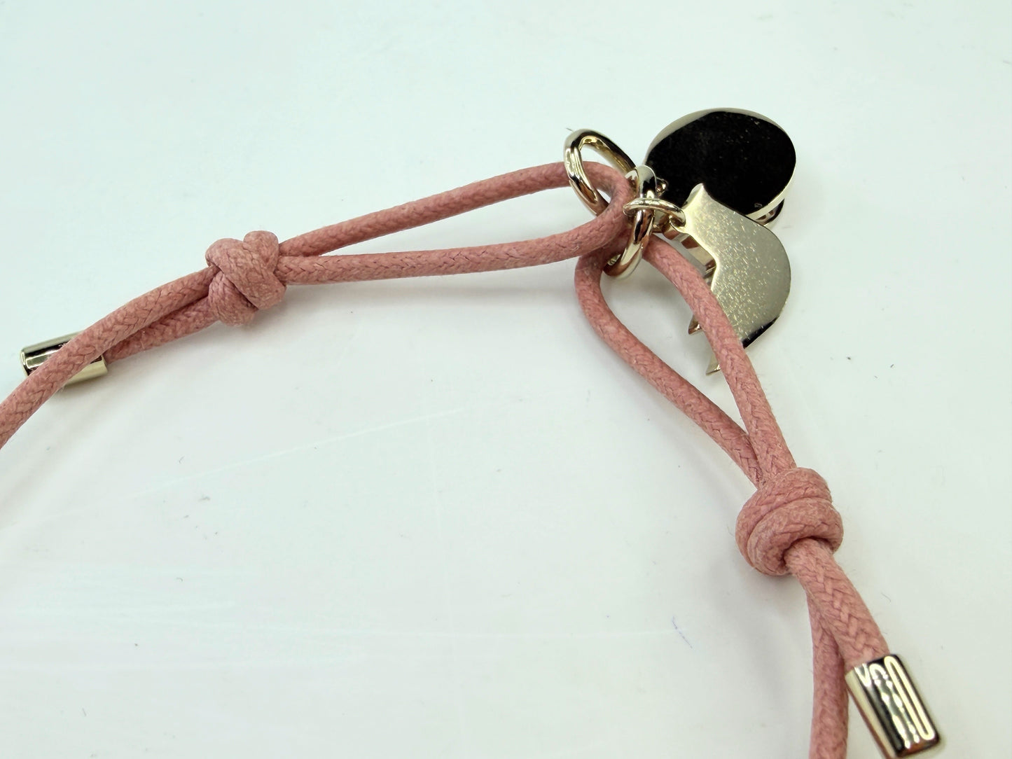 Chloe Pink Cord Logo Charm Adjustable Bracelet Pouch New old Stock GS759