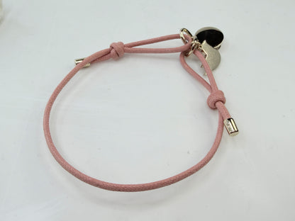 Chloe Pink Cord Logo Charm Adjustable Bracelet Pouch New old Stock GS759